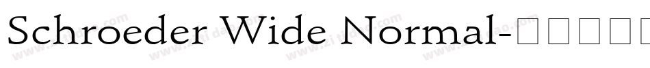 Schroeder Wide Normal字体转换